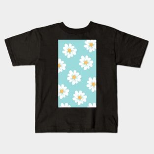 Mint Green Daisy Design Kids T-Shirt